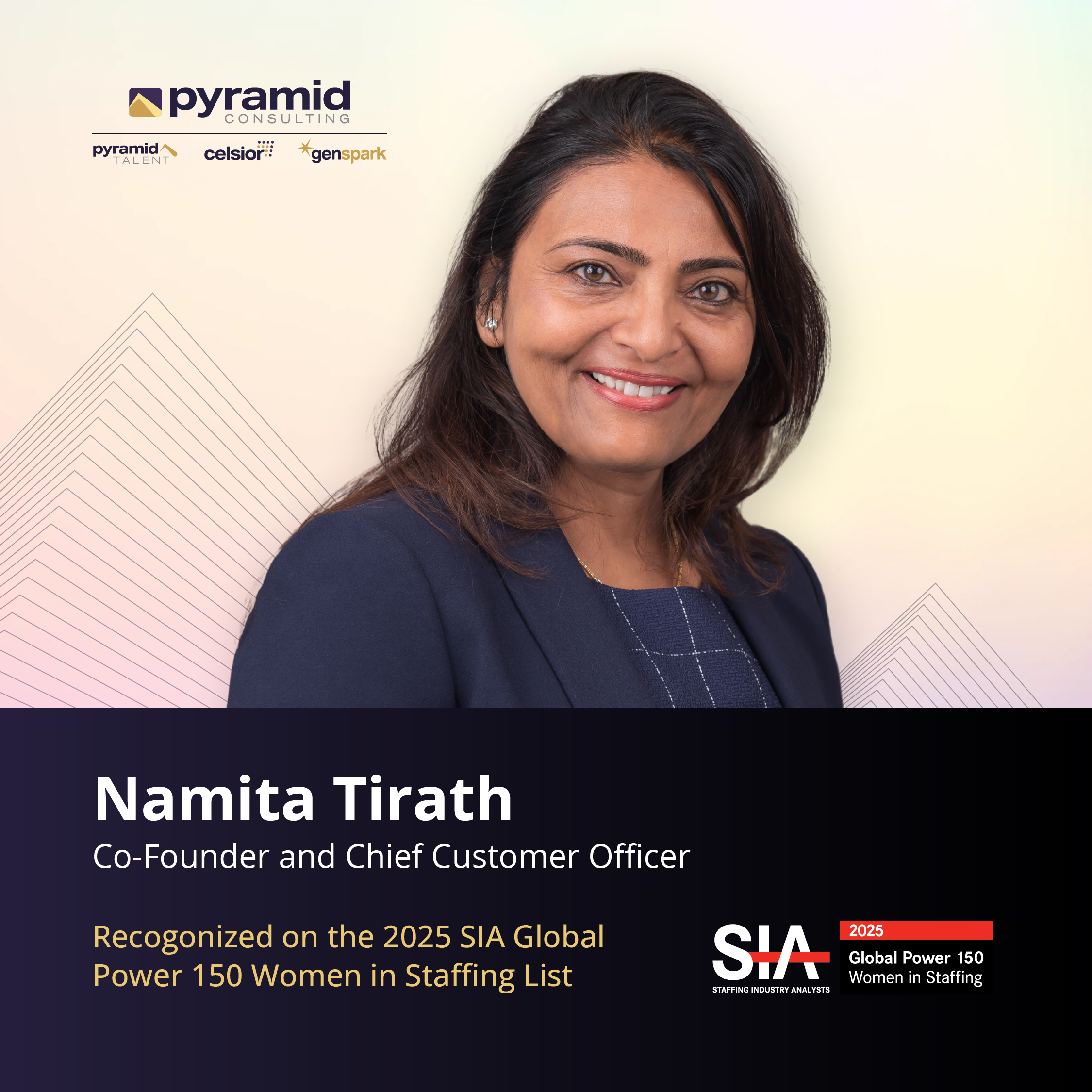 Namita Tirath named to 2025 Global Power 150 Women in Staffing list by SIA 